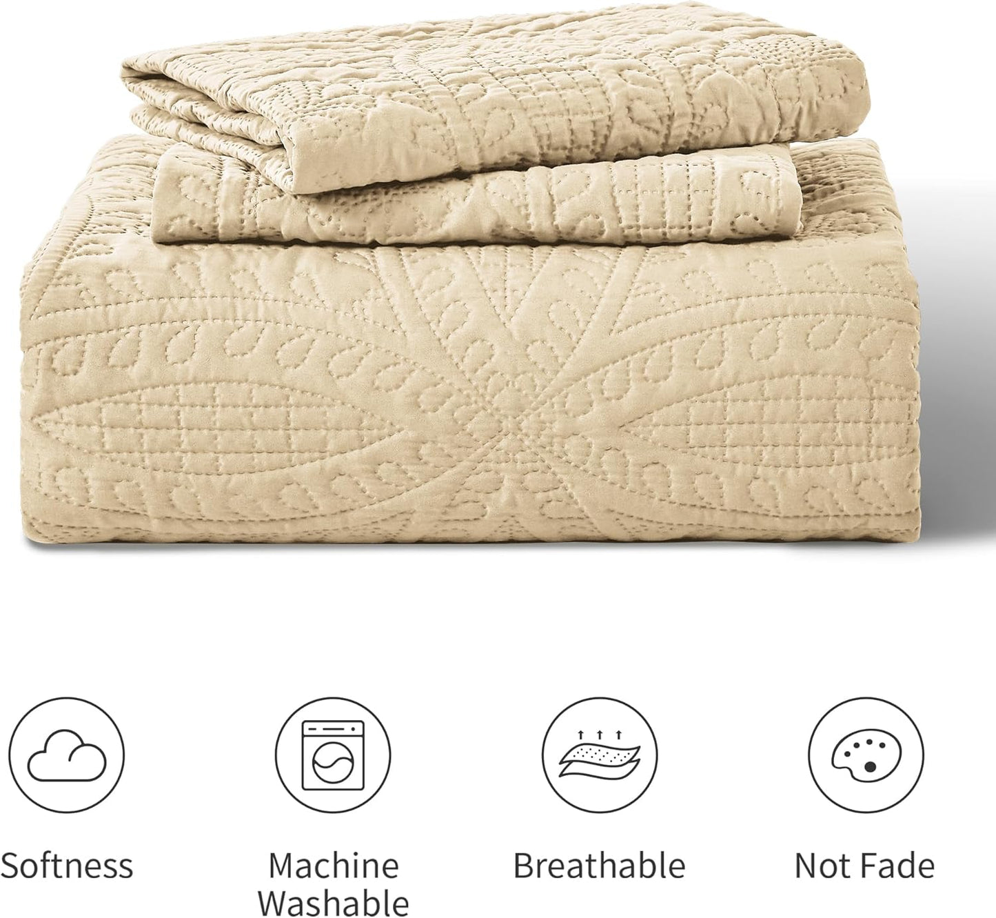 Gelbchu Quilts for Queen Bed Blue Bedspreads - Soft Bed Summer Lightweight Bedspread Comforter - Modern Style Coin Pattern Coverlet for All Season - 3 Pieces (1 Quilt, 2 Pillow Shams)
