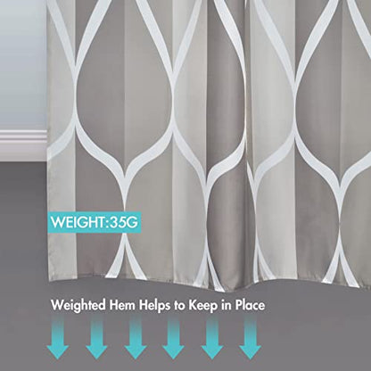 Gelbchu Light Grey Brown Shower Curtain, Waterproof Design and Polyester, Quick-Drying, Weighted Hem, Fabric Brown Shower Curtains Set for Bathroom W 72 x H 72, Machine Washable with 12 Hooks