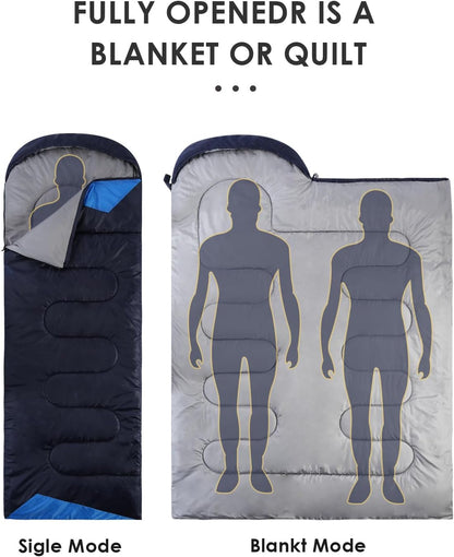 Gelbchu Sleeping Bags for Adults Backpacking Lightweight Waterproof- Cold Weather Sleeping Bag for Girls Boys Mens for Warm Camping Hiking Outdoor Travel Hunting with Compression Bags