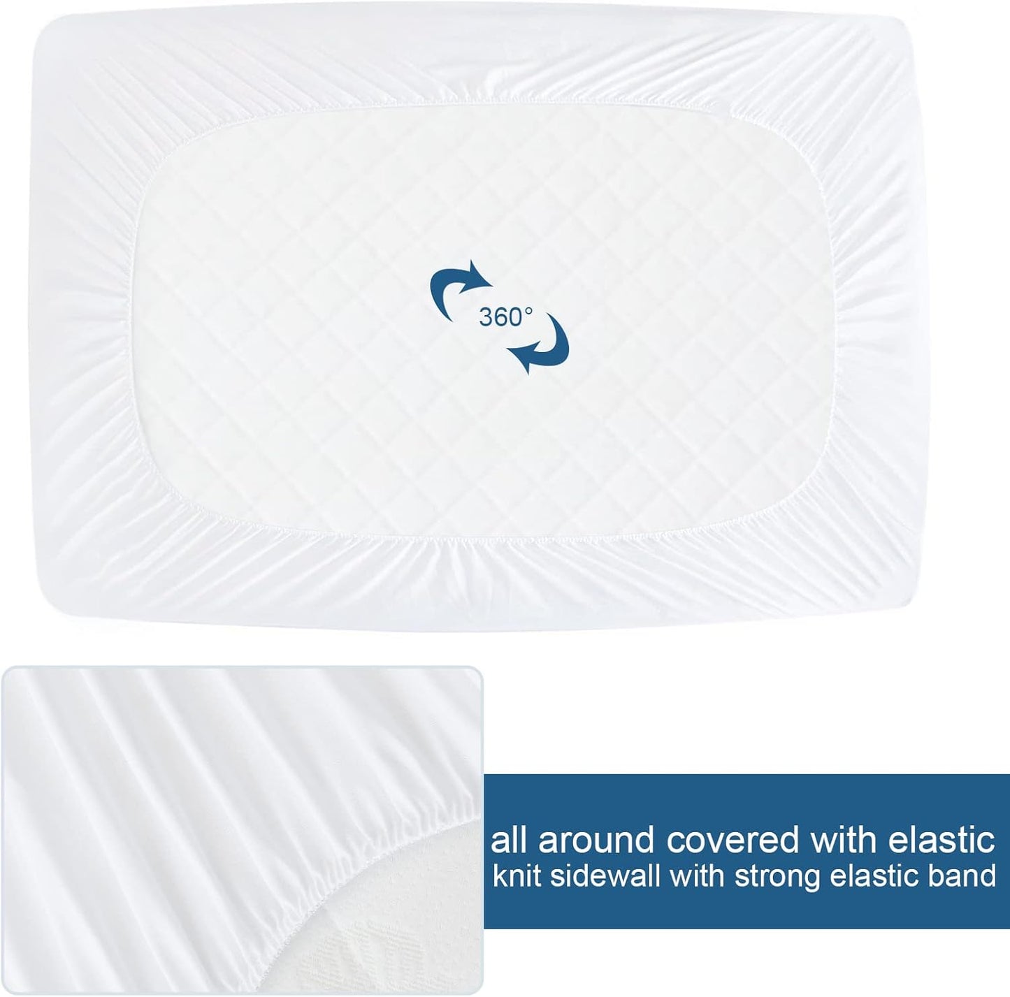 Gelbchu Queen Mattress Protector Waterproof Cover Absorbent Fitted Sheet up - 18'' Deep Pocket Mattress Cover Queen Size Bed Sheets, Terry Machine Wash Protection Mattress Protector