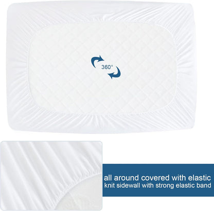 Gelbchu Queen Mattress Protector Waterproof Cover Absorbent Fitted Sheet up - 18'' Deep Pocket Mattress Cover Queen Size Bed Sheets, Terry Machine Wash Protection Mattress Protector