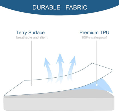 Gelbchu Queen Mattress Protector Waterproof Cover Absorbent Fitted Sheet up - 18'' Deep Pocket Mattress Cover Queen Size Bed Sheets, Terry Machine Wash Protection Mattress Protector