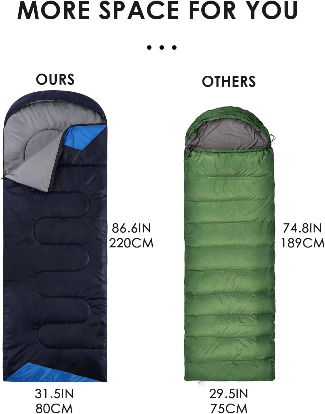 Gelbchu Sleeping Bags for Adults Backpacking Lightweight Waterproof- Cold Weather Sleeping Bag for Girls Boys Mens for Warm Camping Hiking Outdoor Travel Hunting with Compression Bags