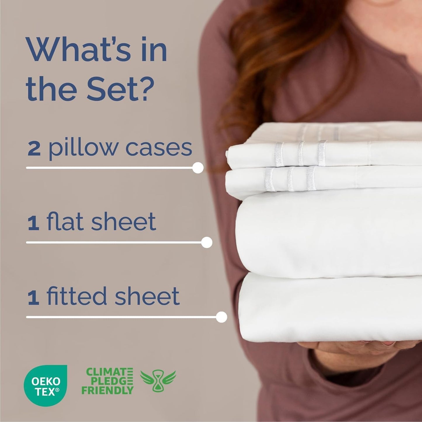 Gelbchu Queen Size 4 Piece Sheet Set - Comfy Breathable & Cooling Sheets - Hotel Luxury Bed Sheets for Women & Men - Deep Pockets, Easy-Fit, Extra Soft and Wrinkle Free Sheets - White Oeko-Tex Bed Sheet Set