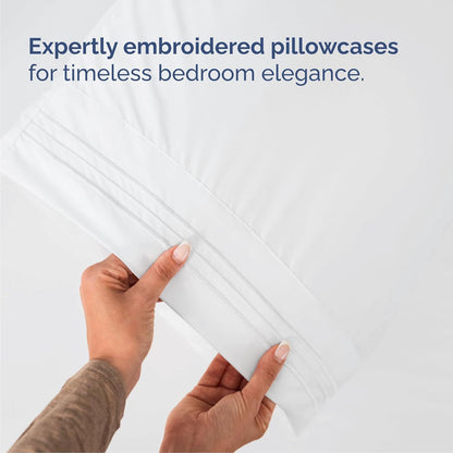 Gelbchu Queen Size 4 Piece Sheet Set - Comfy Breathable & Cooling Sheets - Hotel Luxury Bed Sheets for Women & Men - Deep Pockets, Easy-Fit, Extra Soft and Wrinkle Free Sheets - White Oeko-Tex Bed Sheet Set