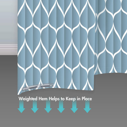 Gelbchu Moonlight Blue Fabric Shower Curtain, Waterproof Design and Polyester, Quick-Drying, Weighted Hem, Shower Curtains Set for Bathroom W 72 x H 72, Machine Washable with 12 Plastic Hooks