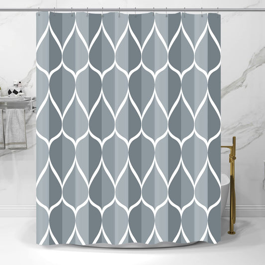 Gelbchu Grey Blue Fabric 72 x 72 Inch Cloth Shower Curtain, Waterproof Design and Polyester, Quick-Drying, Heavy Duty Shower Curtains Set for Bathroom, Machine Washable with 12 Metal Hooks