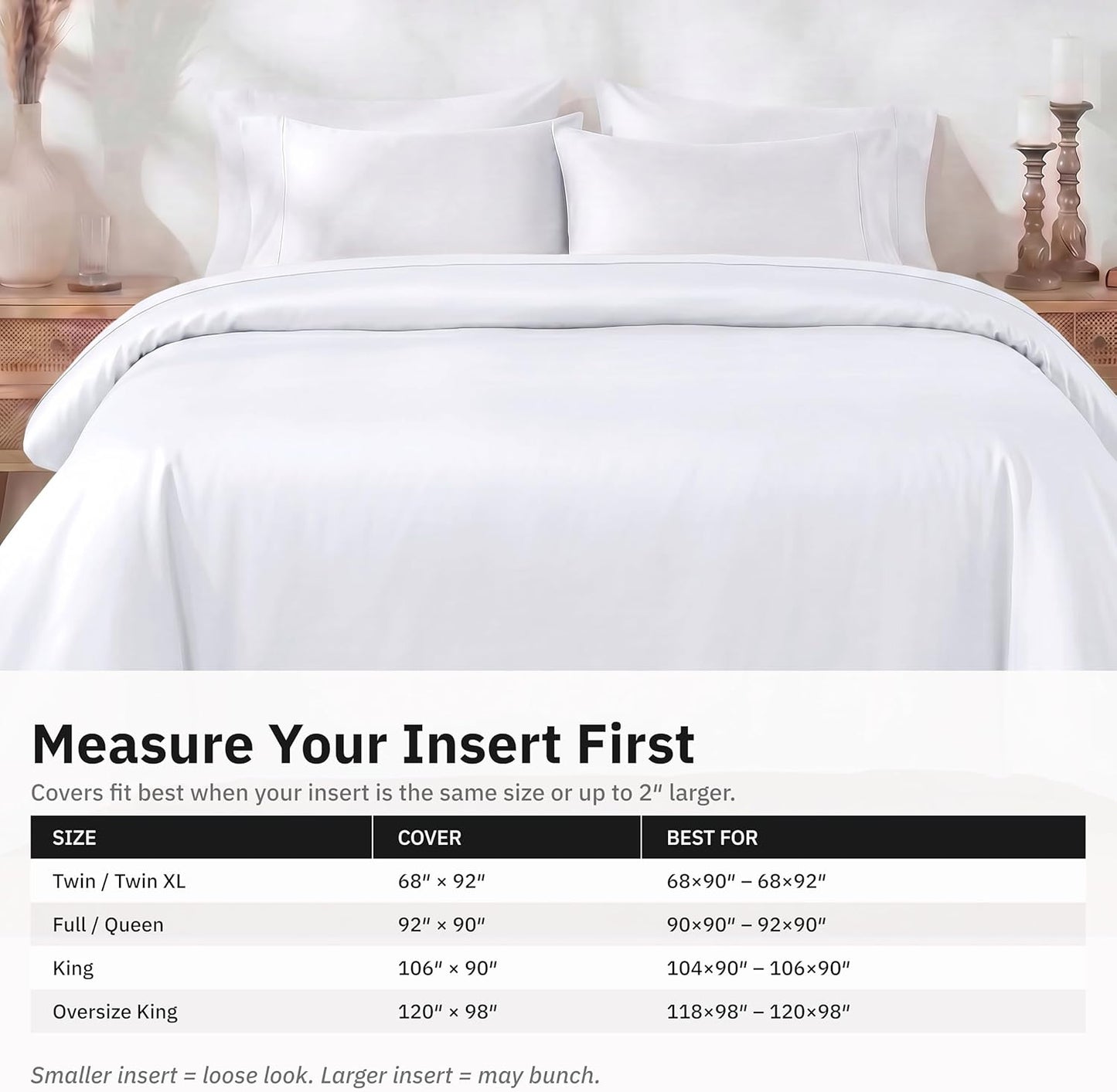 Gelbchu Duvet Cover Queen Size/Full Size , 400 Thread Count Sateen, 100% Cotton Bedding Duvet Covers,Button Closure &amp; Corner Ties -White