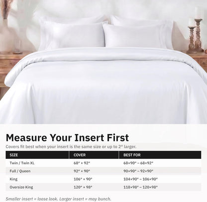 Gelbchu Duvet Cover Queen Size/Full Size , 400 Thread Count Sateen, 100% Cotton Bedding Duvet Covers,Button Closure &amp; Corner Ties -White