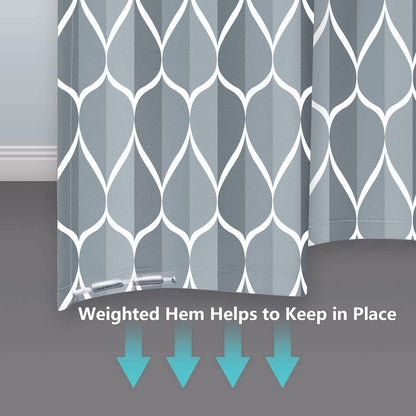 Gelbchu Grey Blue Fabric 72 x 72 Inch Cloth Shower Curtain, Waterproof Design and Polyester, Quick-Drying, Heavy Duty Shower Curtains Set for Bathroom, Machine Washable with 12 Metal Hooks