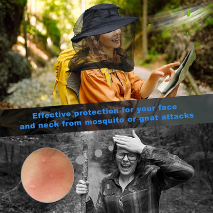 Gelbchu Premium Mosquito Head Net for Insect, 2 Pack, Fly & Bug Protection | Ultra Large & Long, Extra Fine Holes for Camping, Hiking, Fishing, Gardening, Safari, Fits All Hats for Men & Women
