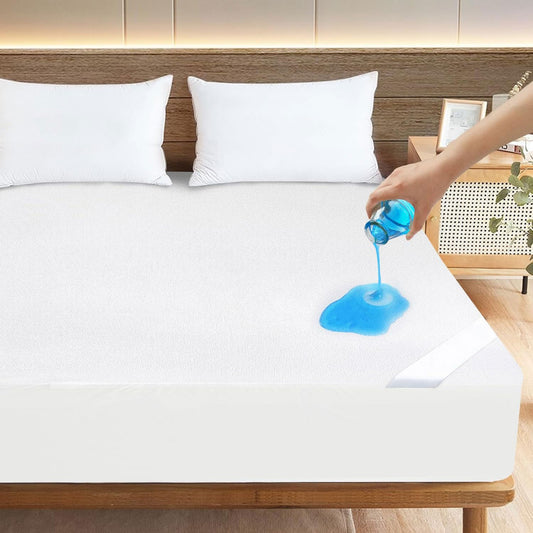 Gelbchu Queen Mattress Protector Waterproof Cover Absorbent Fitted Sheet up - 18'' Deep Pocket Mattress Cover Queen Size Bed Sheets, Terry Machine Wash Protection Mattress Protector