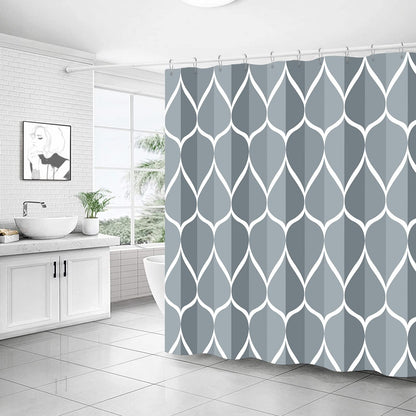 Gelbchu Grey Blue Fabric 72 x 72 Inch Cloth Shower Curtain, Waterproof Design and Polyester, Quick-Drying, Heavy Duty Shower Curtains Set for Bathroom, Machine Washable with 12 Metal Hooks