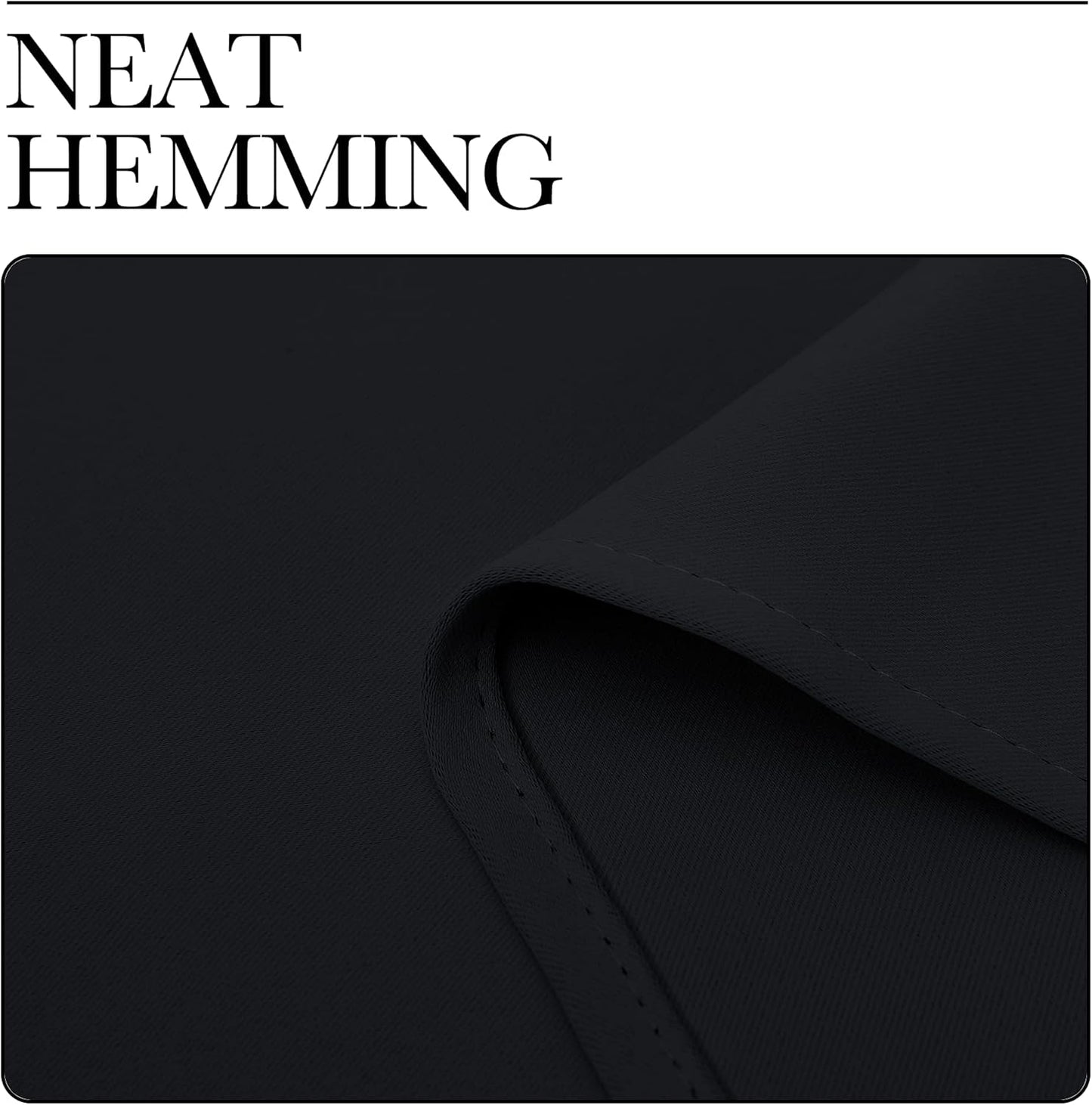 Gelbchu Pitch Black Solid Thermal Insulated Grommet Blackout Curtains/Drapes for Bedroom Window (2 Panels, 42 inches Wide by 63 inches Long, Black)