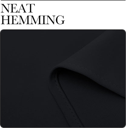Gelbchu Pitch Black Solid Thermal Insulated Grommet Blackout Curtains/Drapes for Bedroom Window (2 Panels, 42 inches Wide by 63 inches Long, Black)