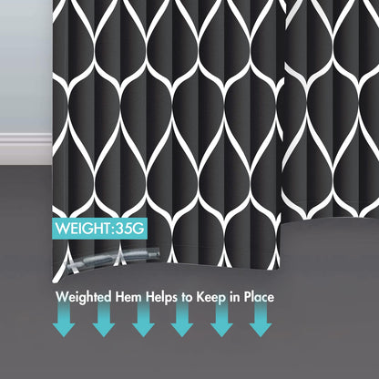 Gelbchu Black Fabric 72 x 72 Inch Cloth Shower Curtain, Waterproof Design and Polyester, Quick-Drying, Heavy Duty Shower Curtains Set for Bathroom, Machine Washable with 12 Metal Hooks