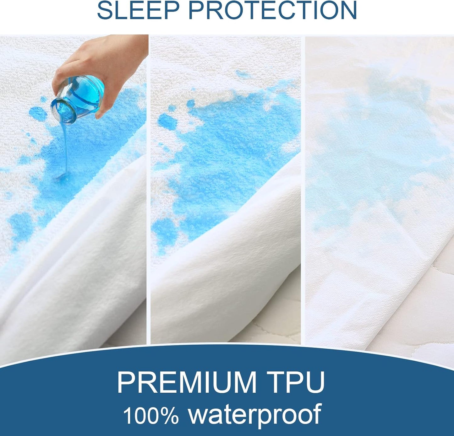 Gelbchu Queen Mattress Protector Waterproof Cover Absorbent Fitted Sheet up - 18'' Deep Pocket Mattress Cover Queen Size Bed Sheets, Terry Machine Wash Protection Mattress Protector