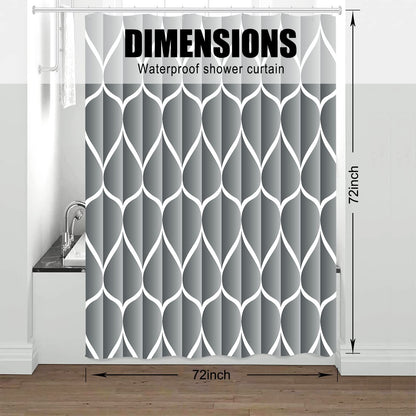 Gelbchu Light Grey Fabric 72 x 72 Inch Cloth Shower Curtain, Waterproof Design and Polyester, Quick-Drying, Heavy Duty Shower Curtains Set for Bathroom, Machine Washable with 12 Metal Hooks