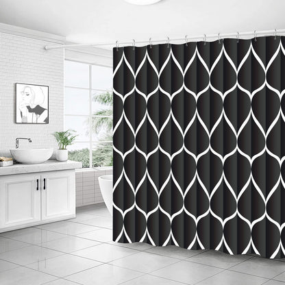 Gelbchu Black Fabric 72 x 72 Inch Cloth Shower Curtain, Waterproof Design and Polyester, Quick-Drying, Heavy Duty Shower Curtains Set for Bathroom, Machine Washable with 12 Metal Hooks
