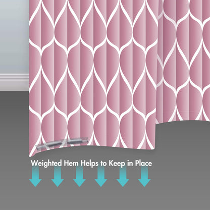 Gelbchu Pale Mauve Shower Curtain, Waterproof Design and Polyester, Weighted Hem, Quick-Drying, Shower Curtains Set for Bathroom W 72 x H 72, Machine Washable with 12 Plastic Hooks