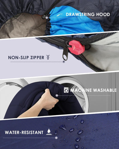 Gelbchu Sleeping Bags for Adults Backpacking Lightweight Waterproof- Cold Weather Sleeping Bag for Girls Boys Mens for Warm Camping Hiking Outdoor Travel Hunting with Compression Bags