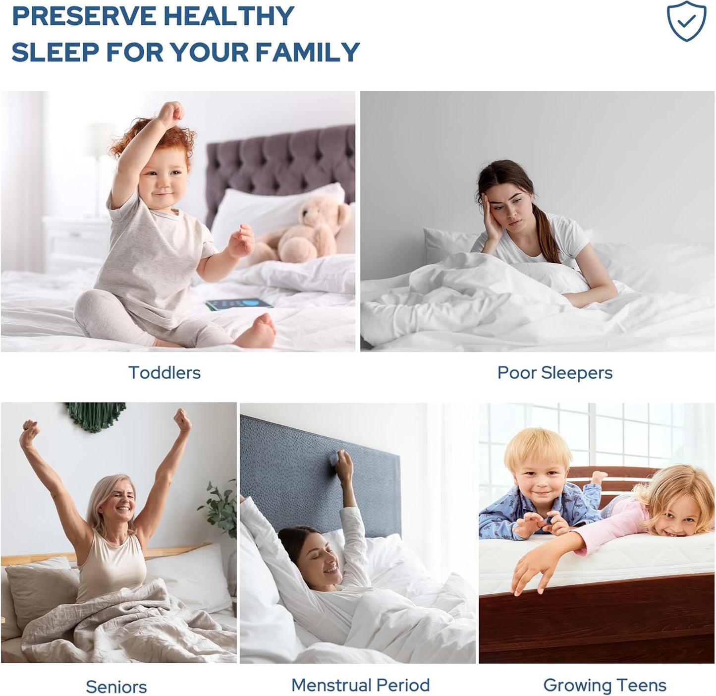 Gelbchu Waterproof Mattress Protector, Noiseless Queen Size Mattress Pad with Deep Pocket Fitted Up to 6"-18", Soft Breathable Dirt-Proof Bed Mattress Cover Washable Bedroom, Hotel (Gray)
