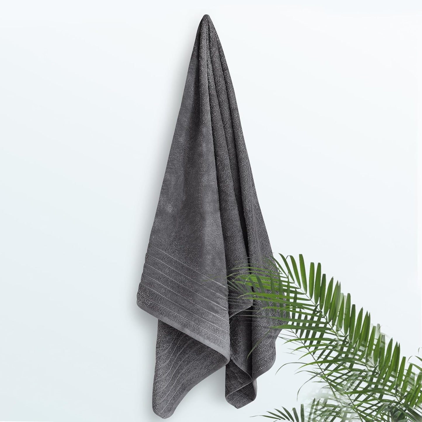 Gelbchu Pack of 1 Jumbo Bath Sheet 40 x 80 Inches, Extra Large & Light Weight, Quicker to Dry, 100% Cotton, Super Soft & Absorbent, Perfect to Wrap Yourself in, Dark Grey