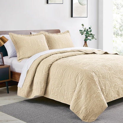 Gelbchu Quilts for Queen Bed Blue Bedspreads - Soft Bed Summer Lightweight Bedspread Comforter - Modern Style Coin Pattern Coverlet for All Season - 3 Pieces (1 Quilt, 2 Pillow Shams)
