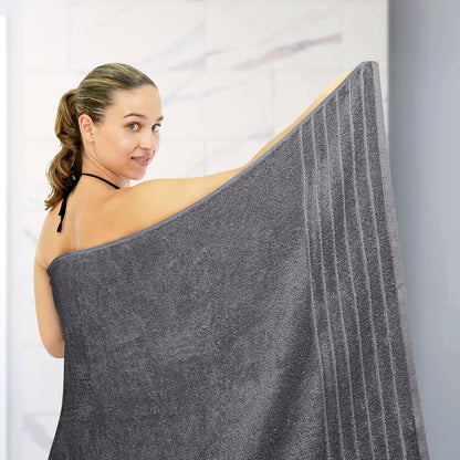 Gelbchu Pack of 1 Jumbo Bath Sheet 40 x 80 Inches, Extra Large & Light Weight, Quicker to Dry, 100% Cotton, Super Soft & Absorbent, Perfect to Wrap Yourself in, Dark Grey