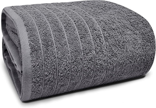 Gelbchu Pack of 1 Jumbo Bath Sheet 40 x 80 Inches, Extra Large & Light Weight, Quicker to Dry, 100% Cotton, Super Soft & Absorbent, Perfect to Wrap Yourself in, Dark Grey