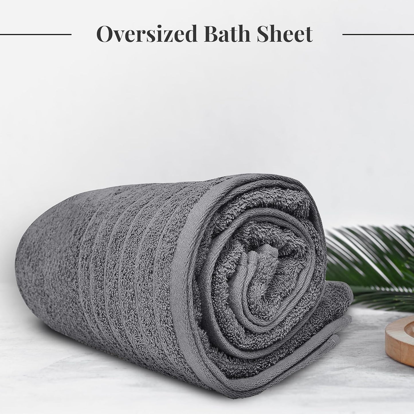Gelbchu Pack of 1 Jumbo Bath Sheet 40 x 80 Inches, Extra Large & Light Weight, Quicker to Dry, 100% Cotton, Super Soft & Absorbent, Perfect to Wrap Yourself in, Dark Grey