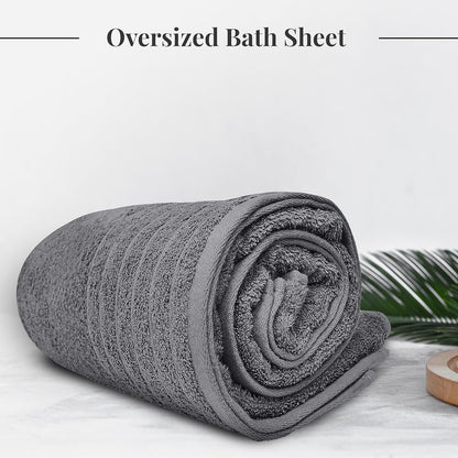 Gelbchu Pack of 1 Jumbo Bath Sheet 40 x 80 Inches, Extra Large & Light Weight, Quicker to Dry, 100% Cotton, Super Soft & Absorbent, Perfect to Wrap Yourself in, Dark Grey