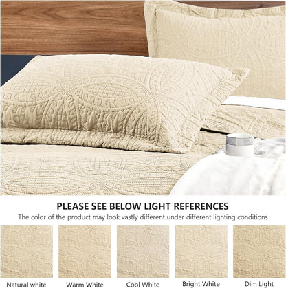 Gelbchu Quilts for Queen Bed Blue Bedspreads - Soft Bed Summer Lightweight Bedspread Comforter - Modern Style Coin Pattern Coverlet for All Season - 3 Pieces (1 Quilt, 2 Pillow Shams)