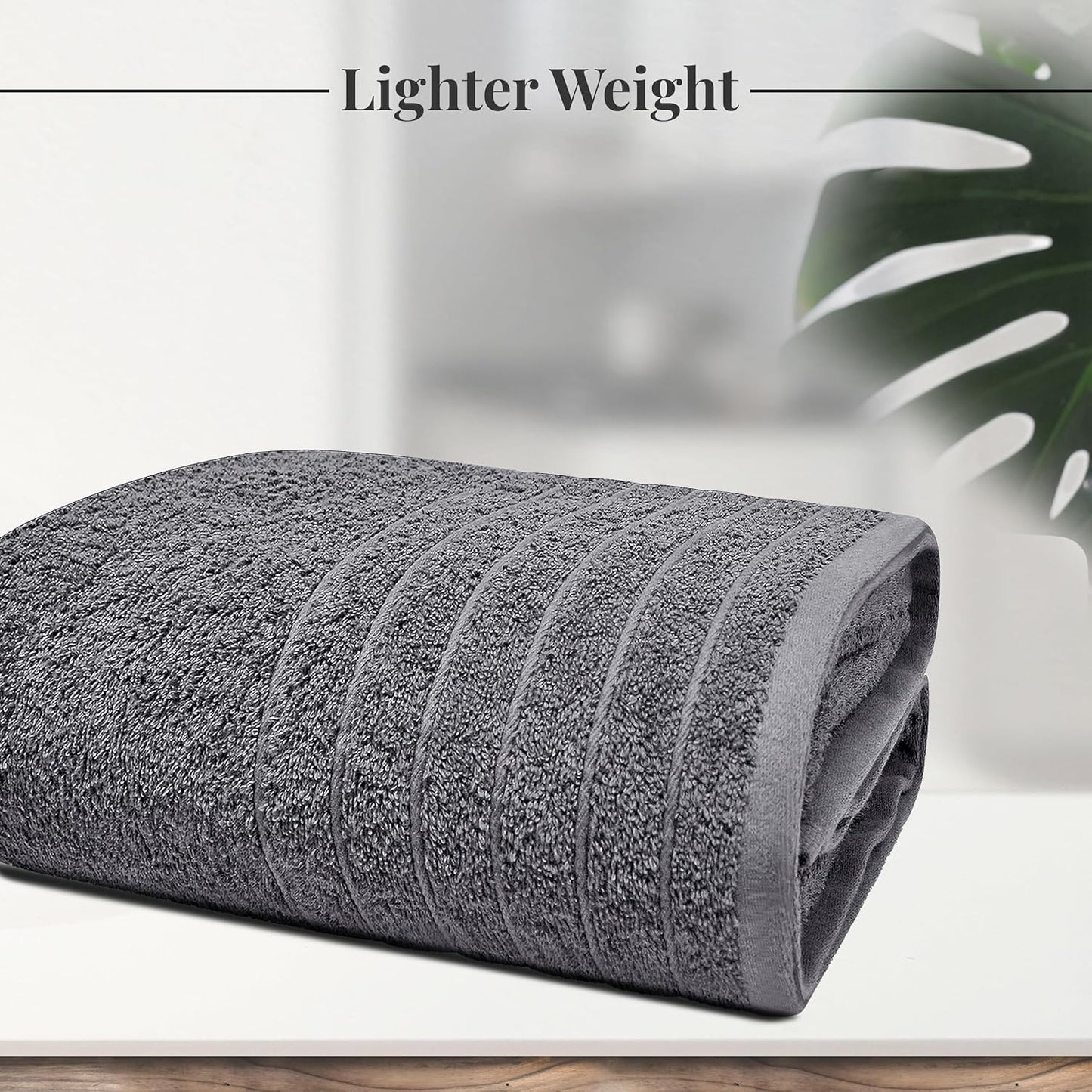 Gelbchu Pack of 1 Jumbo Bath Sheet 40 x 80 Inches, Extra Large & Light Weight, Quicker to Dry, 100% Cotton, Super Soft & Absorbent, Perfect to Wrap Yourself in, Dark Grey