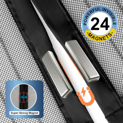 Gelbchu Magnetic Screen Door Mesh Fits 36" x 80" Door - Curtain Size 38" x 82", Works for Patio, Sliding Door, Keeps Bug Mosquito Out, Fresh Air Flow, Black